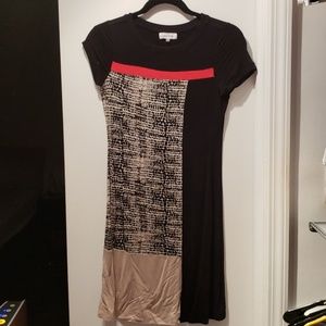 Calvin Klein color block spotted dress